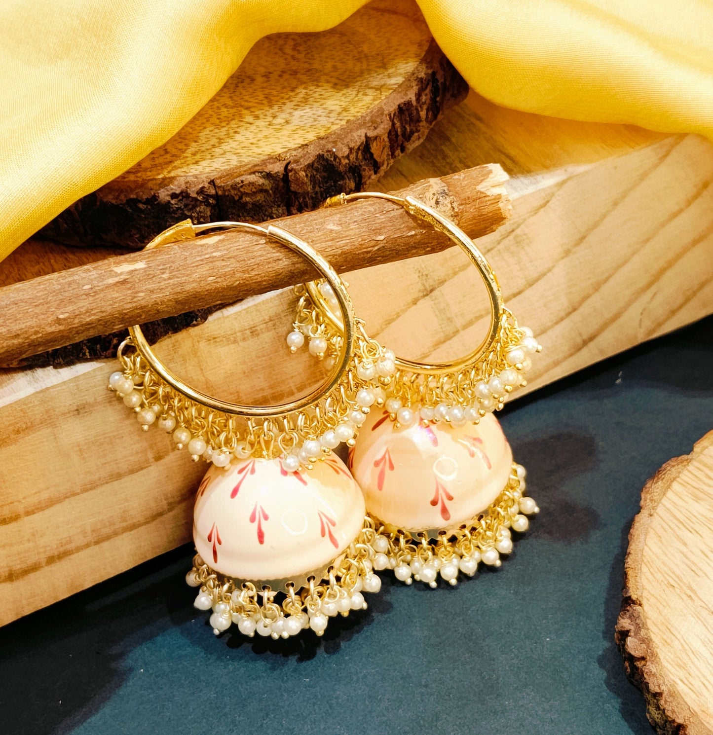 Cream RADHA Jhumki