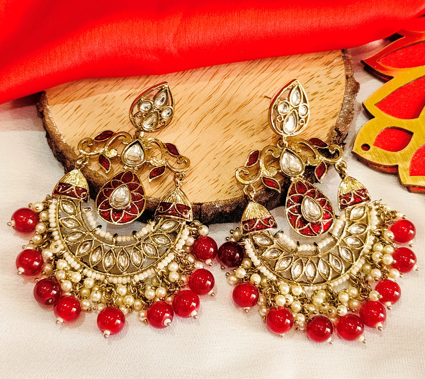 Maroon CHANCHALA Chandbali