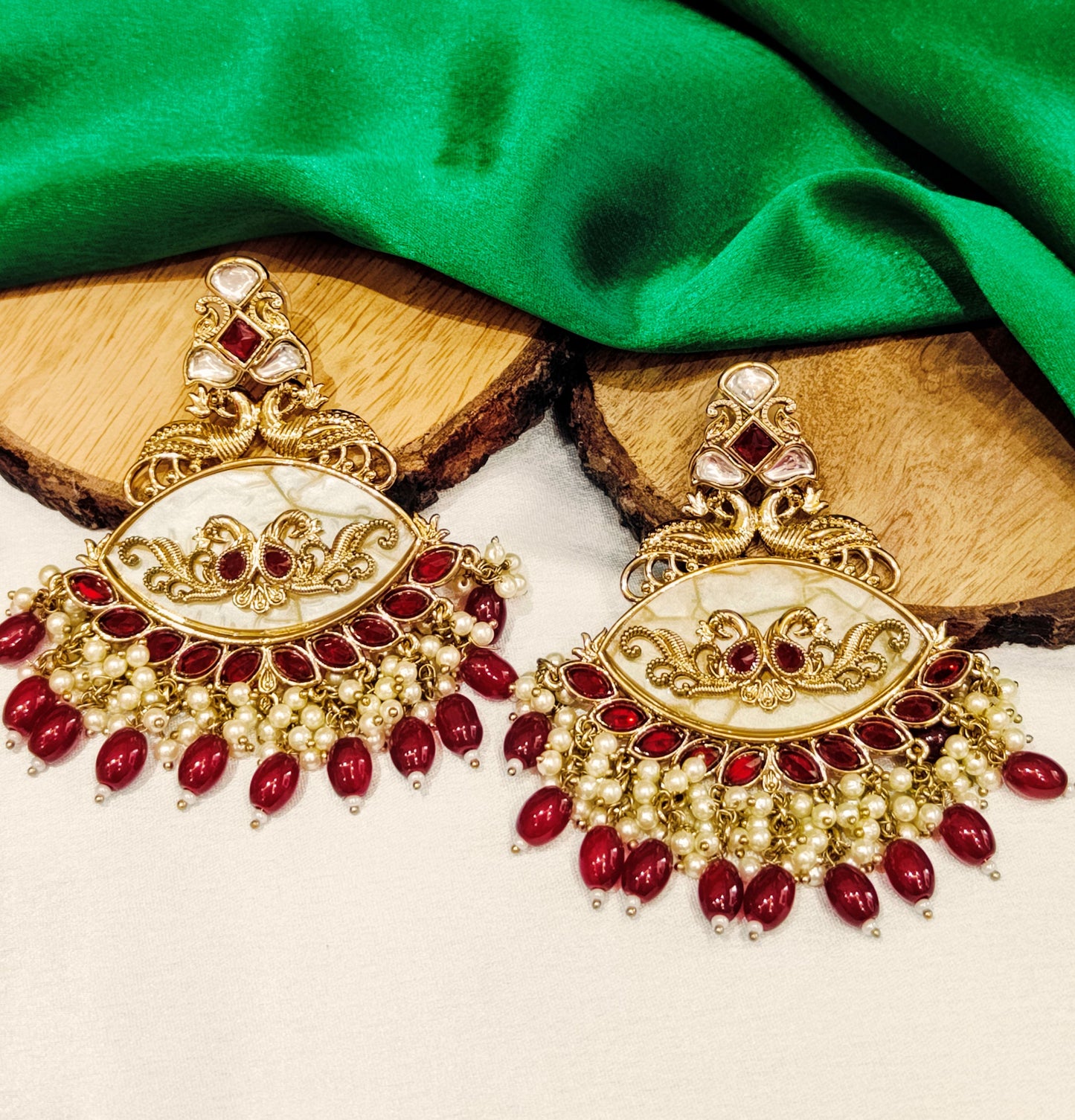 Maroon ISHITA Chandbali
