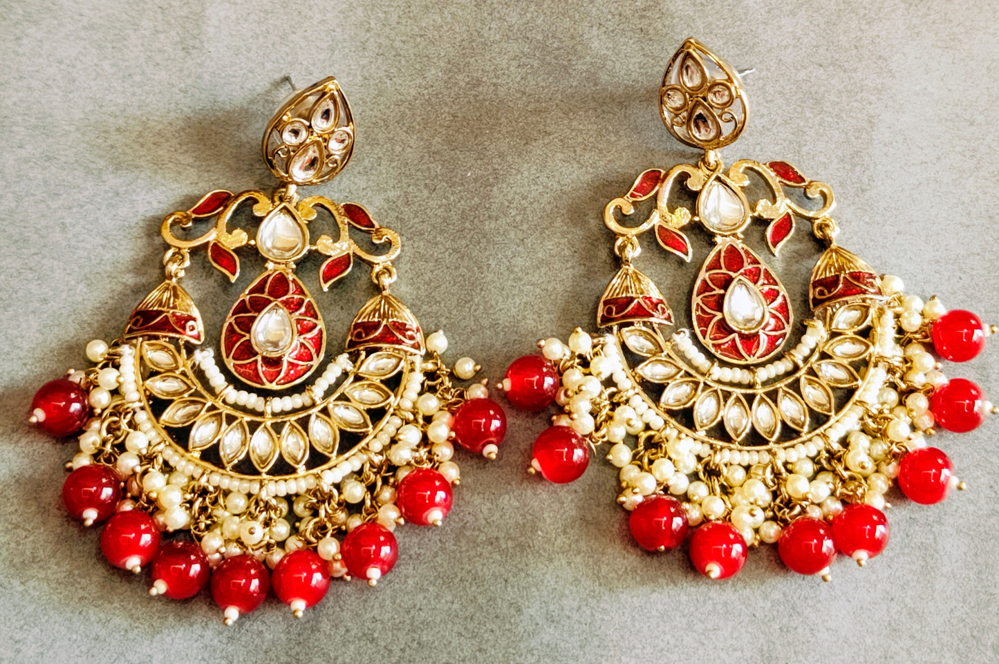 Maroon CHANCHALA Chandbali
