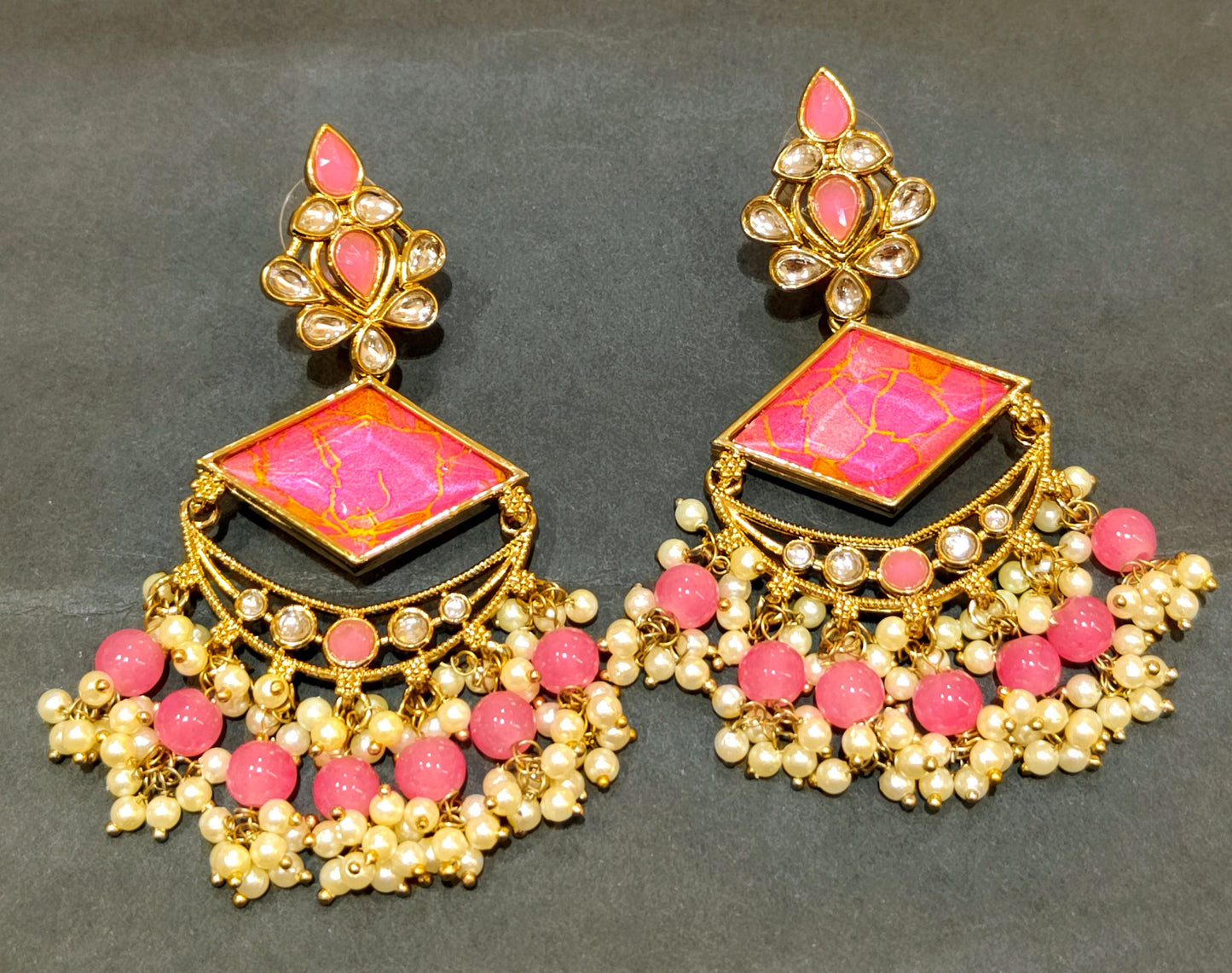 Pink VAIDEHI Chandbali