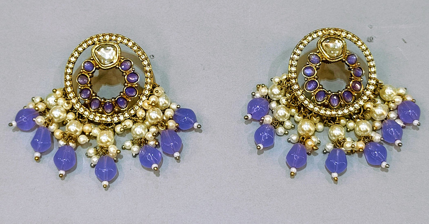 Purple MUSKAAN chandbali