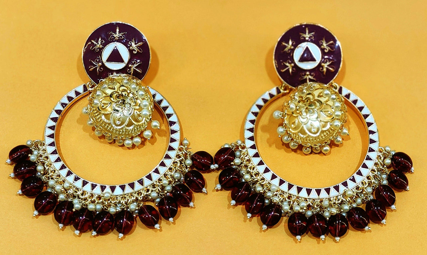 Purple TEJASVI Chandbali