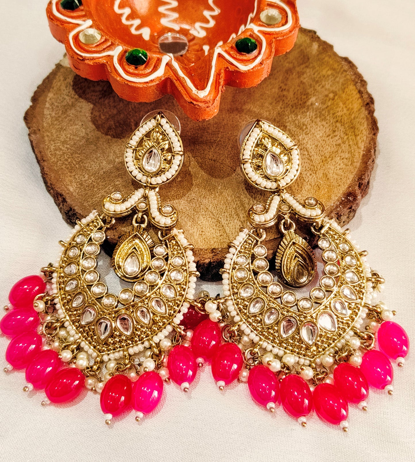 Rani Pink DEVASHREE Chandbali