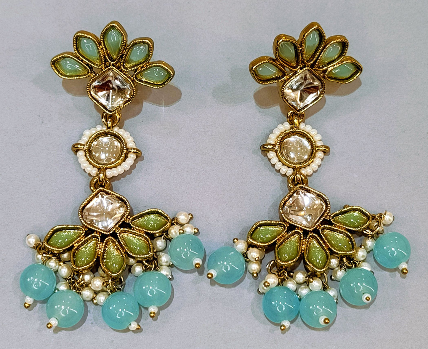 Turquoise PUSHPA Jhumki
