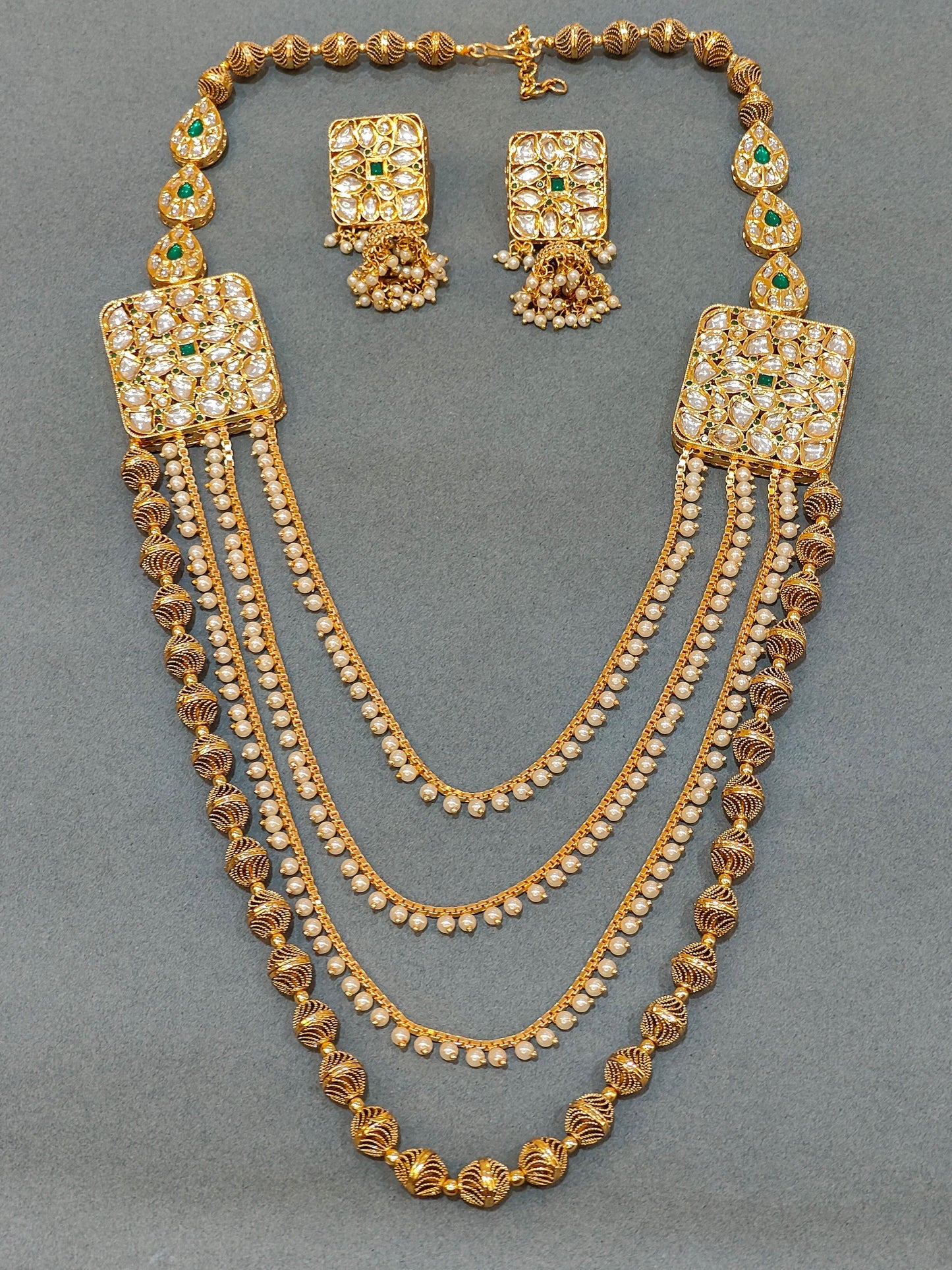 Emerland green Rani haar Long Necklace set