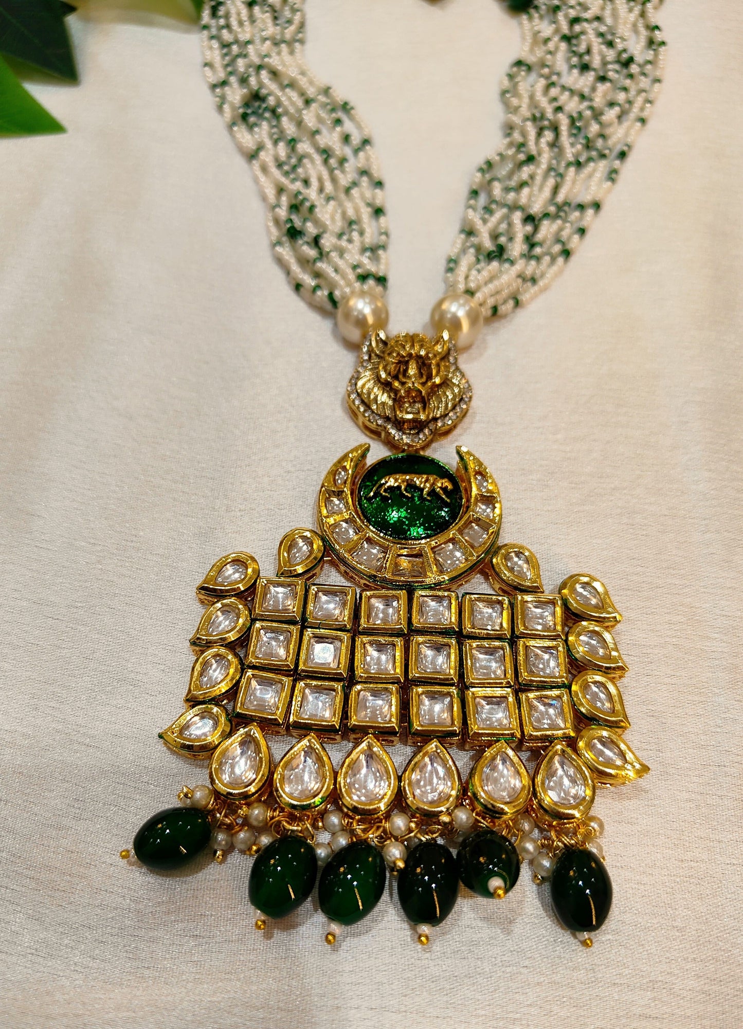 Emerland green Long Mastani Long Necklace set