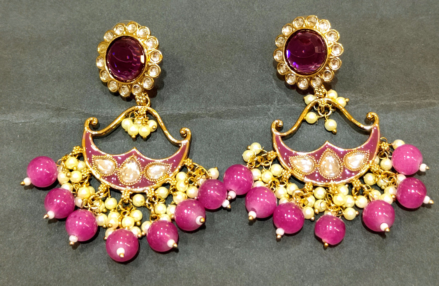 Purple SHUBHRA Chandbali