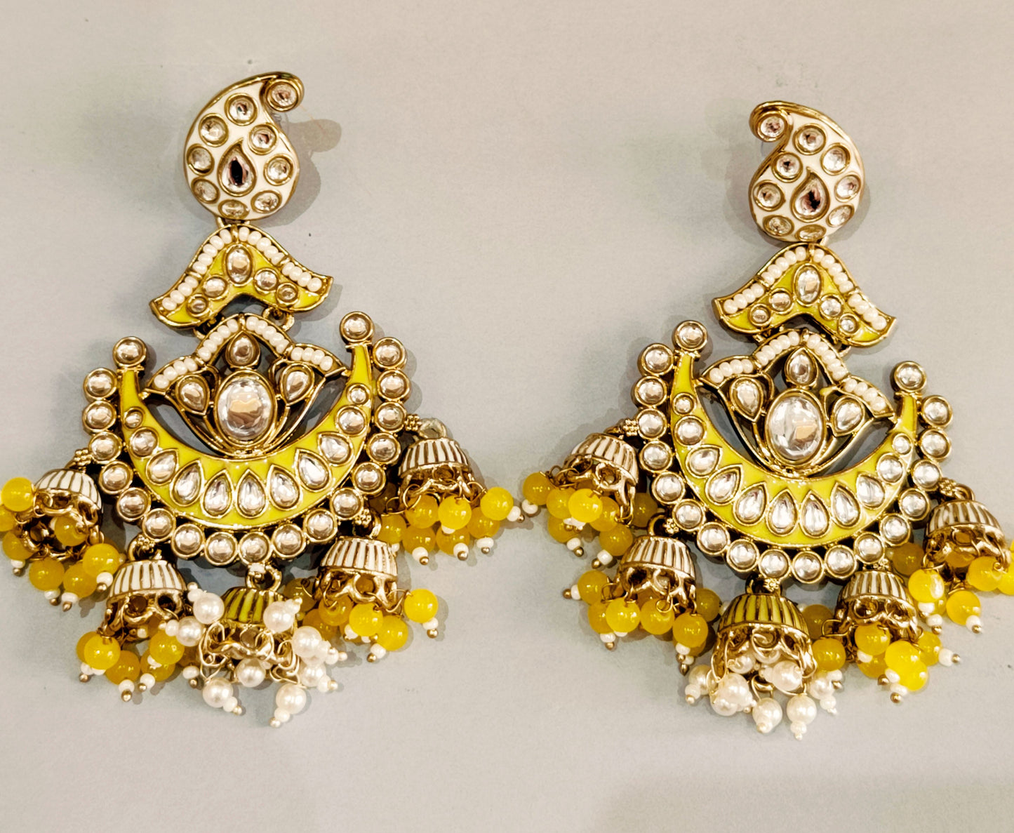 Yellow PALAK Chandbali