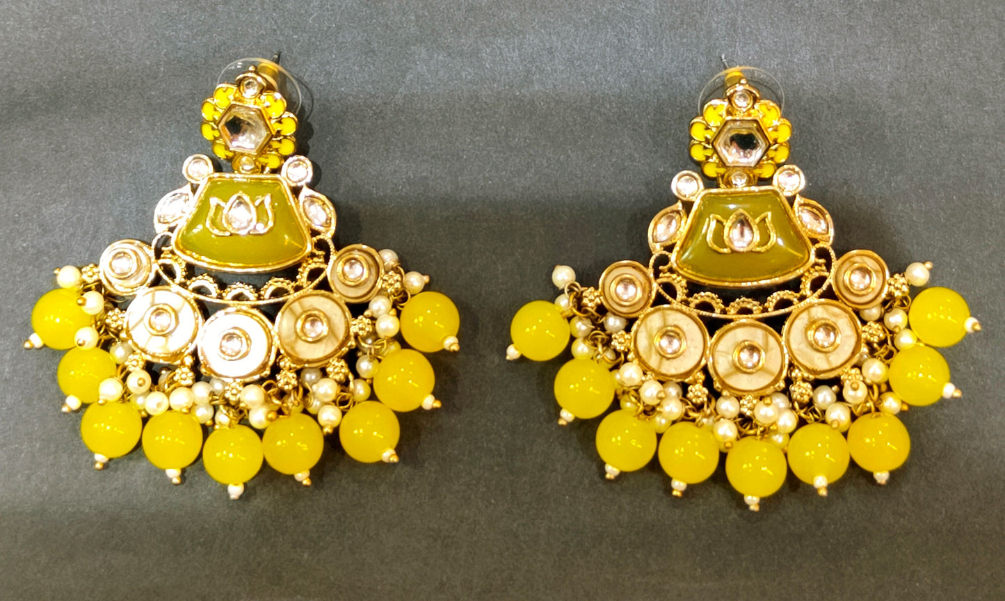 yellow REKHA jhumki