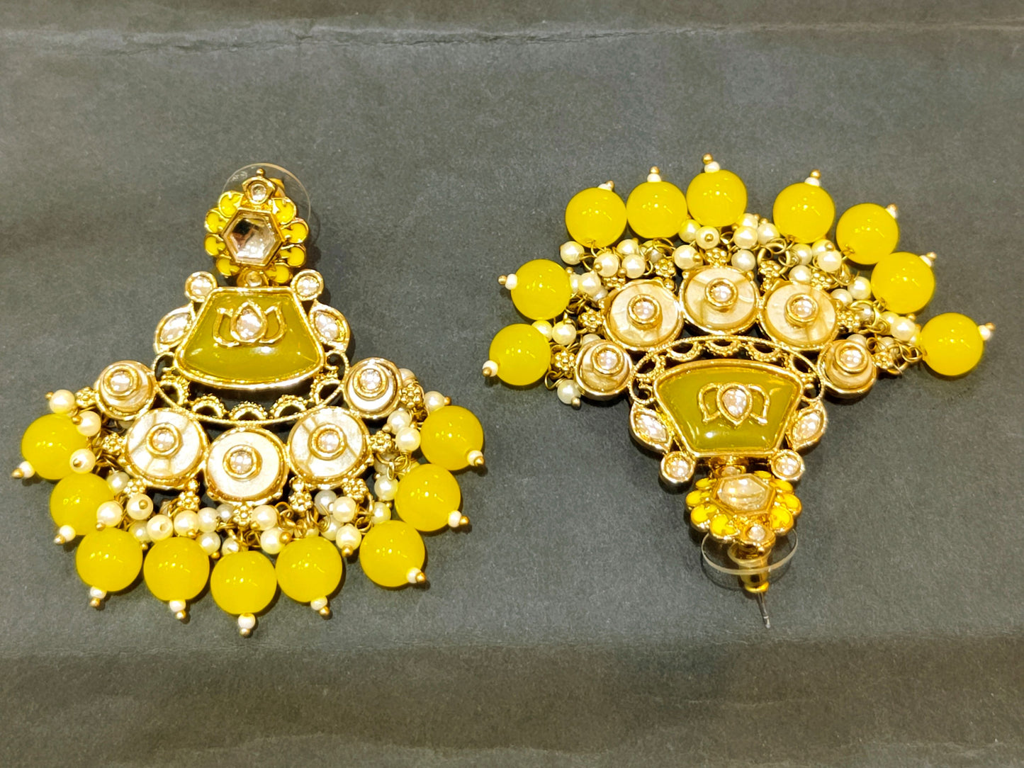 yellow REKHA jhumki