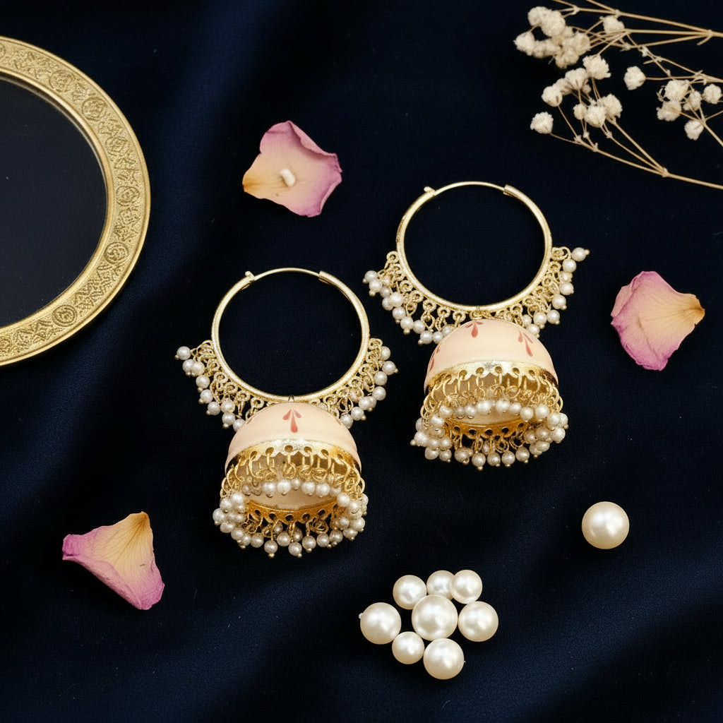 Cream RADHA Jhumki