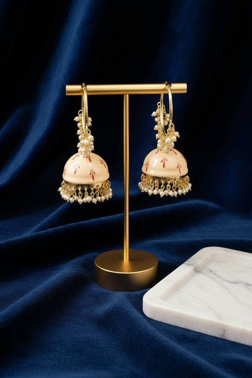 Cream RADHA Jhumki