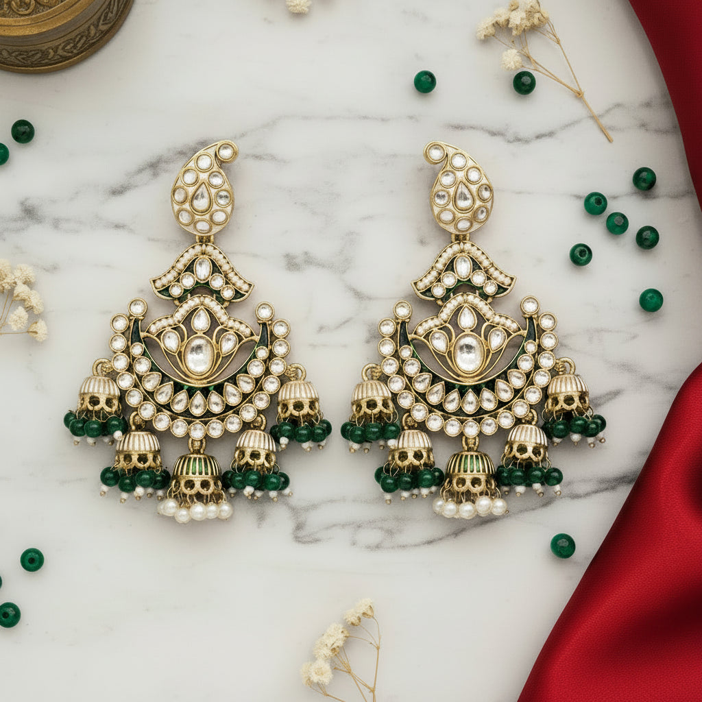Emerland green PALAK Chandbali