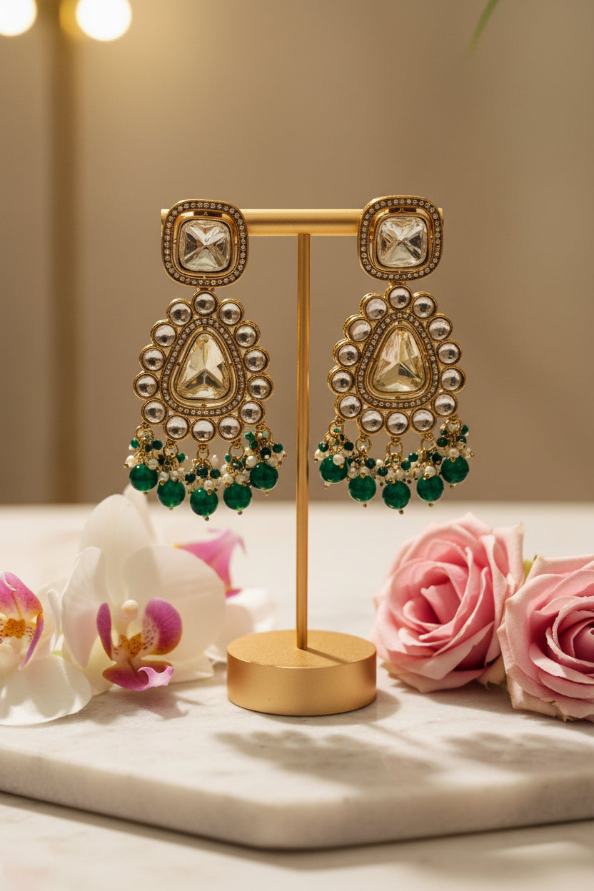Emerland green Sharvika jhumki