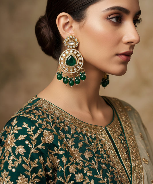 Emerland green Lakshita Earrings