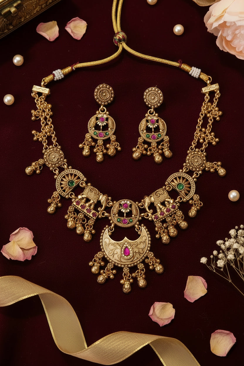 Gold Hastinika Necklace set