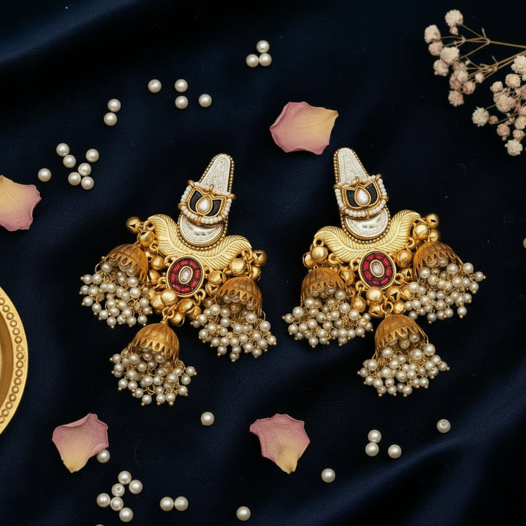 Gold Gulabari Jhumki