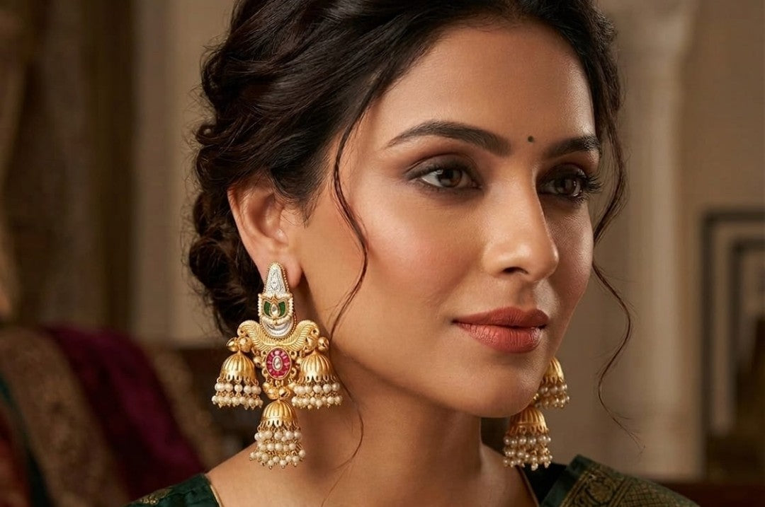 Gold Gulabari Jhumki
