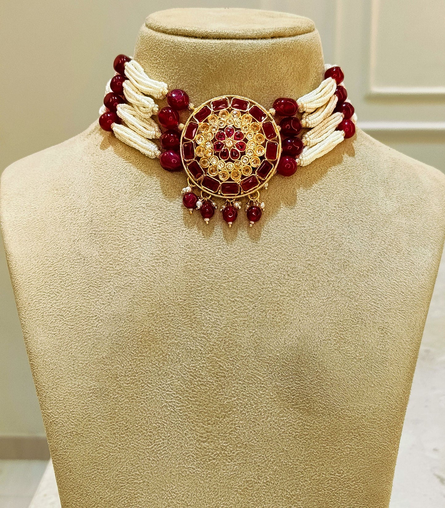 Maroon DEEPALI Choker set