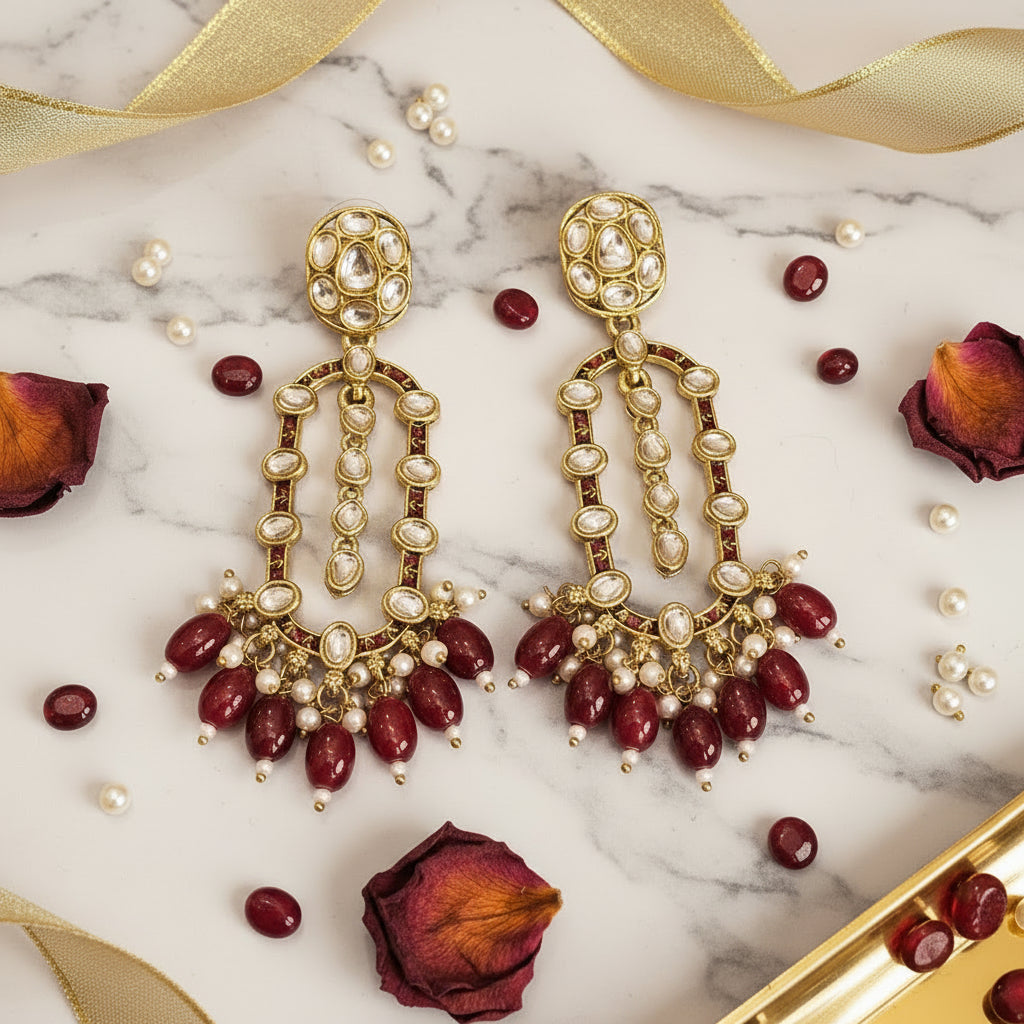 Maroon BHAGYASHREE Jhumki