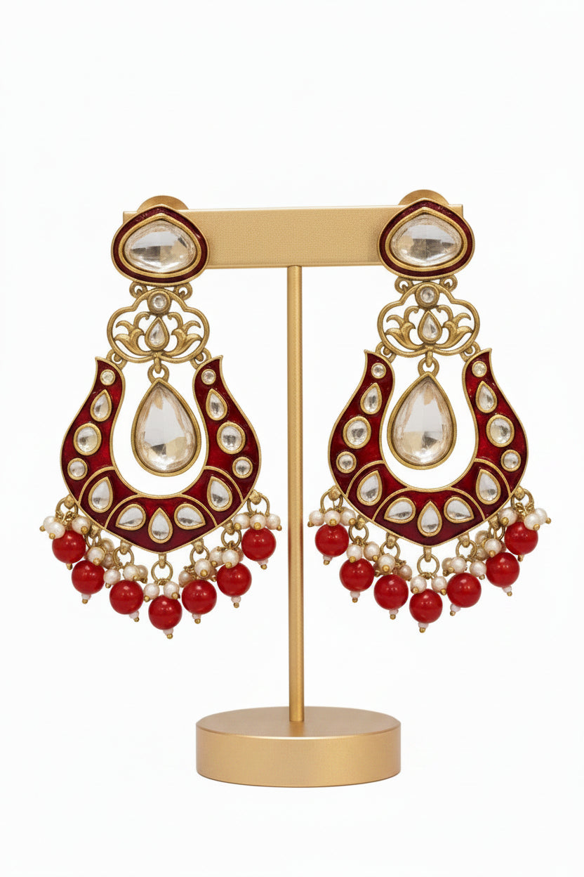 Maroon ESHA Chandbali