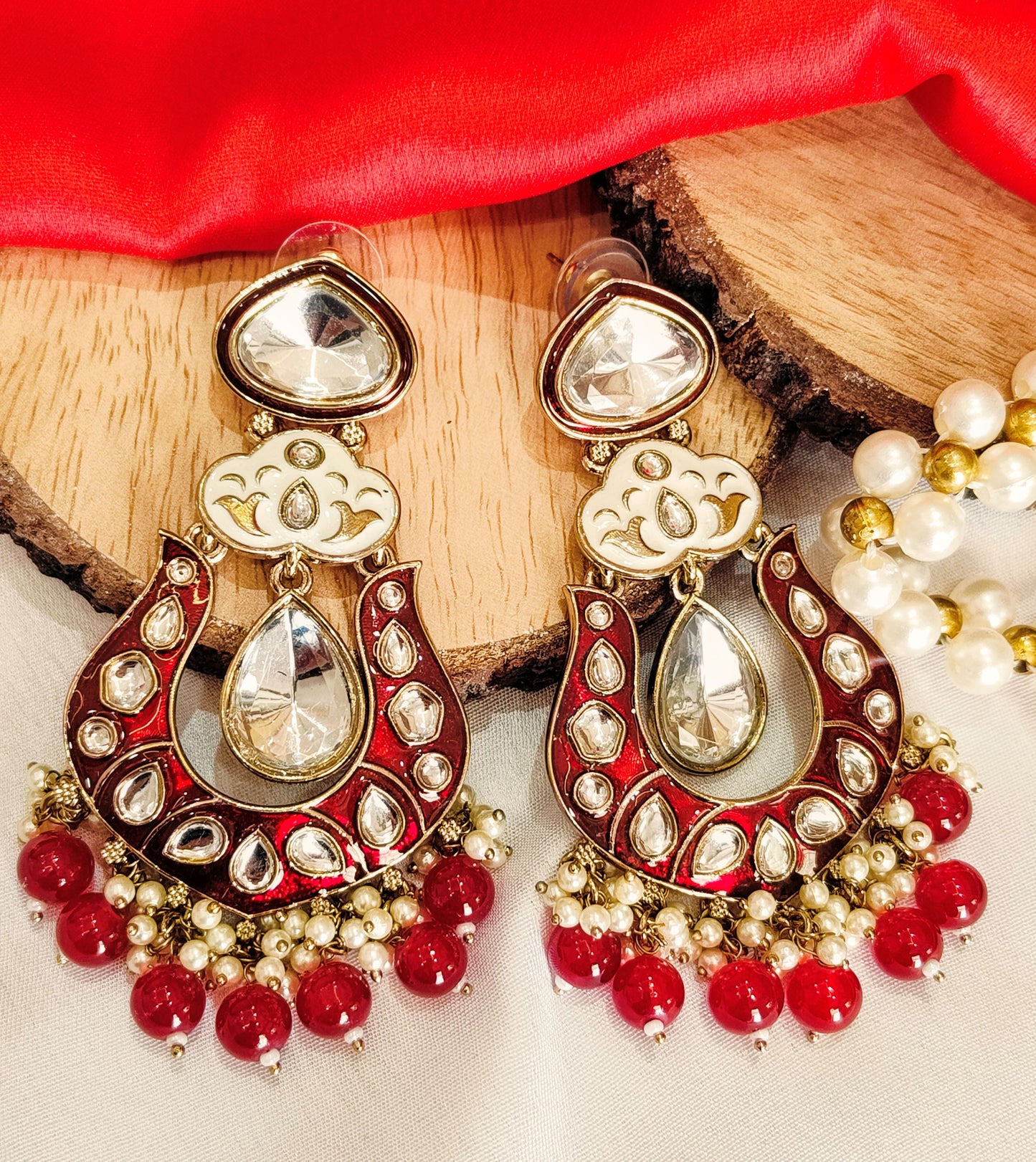 Maroon ESHA Chandbali
