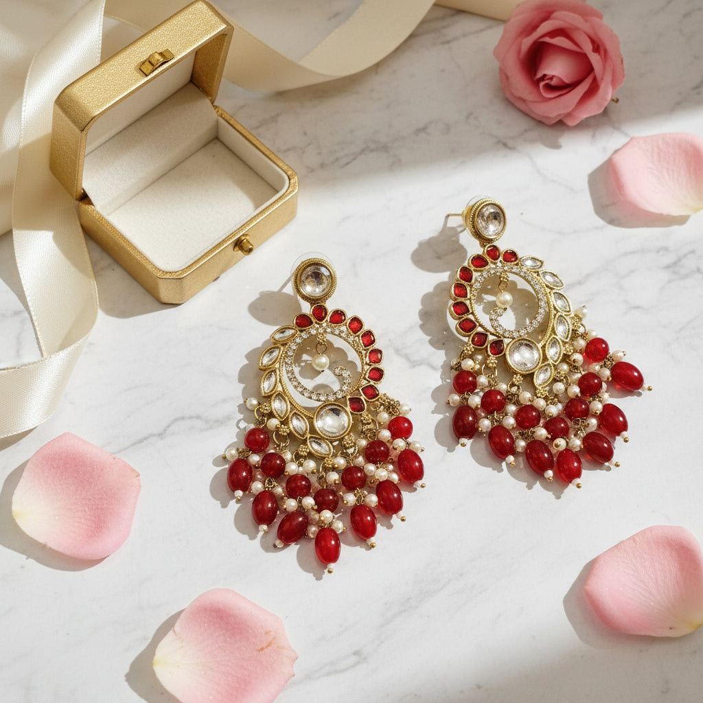 Maroon NAVYA Jhumki