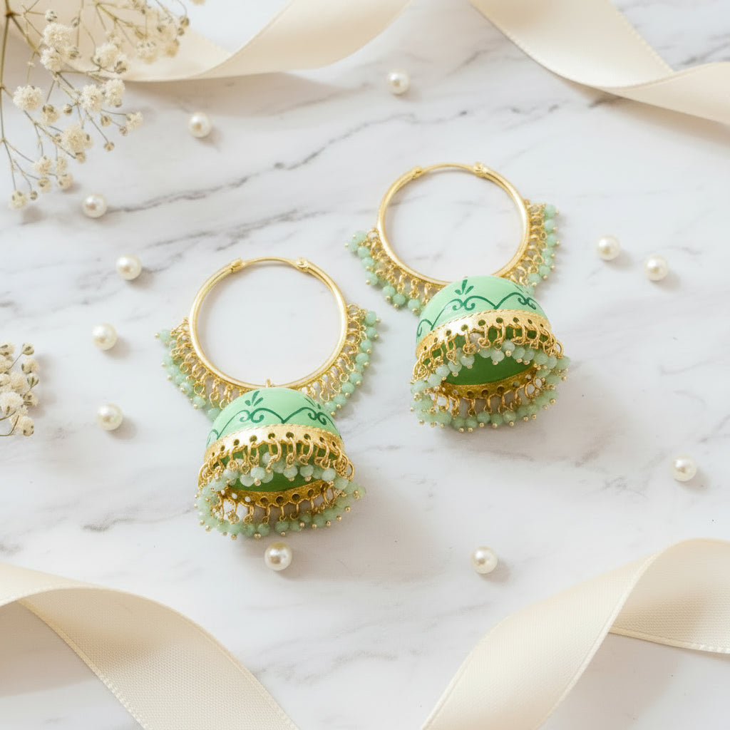 Mint Green RADHA Jhumki