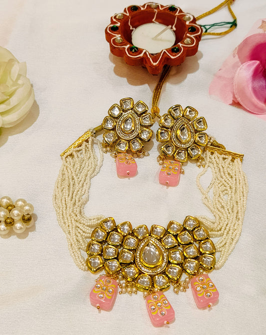 Pink SUKHI choker Necklace set
