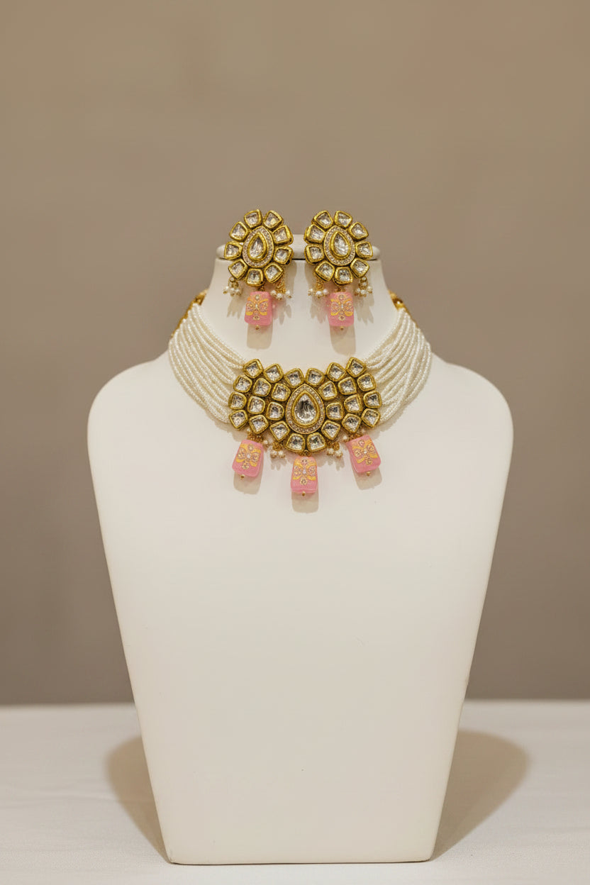 Pink SUKHI choker Necklace set