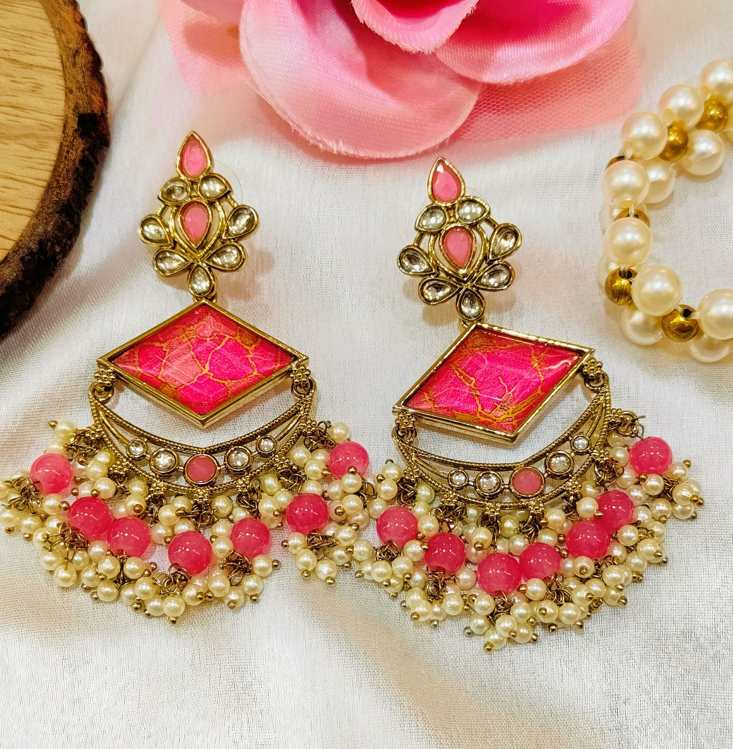 Pink VAIDEHI Chandbali