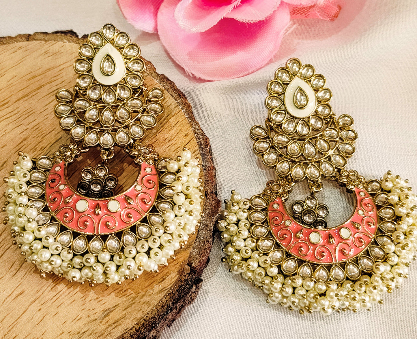 Pink DEEPA Chandbali