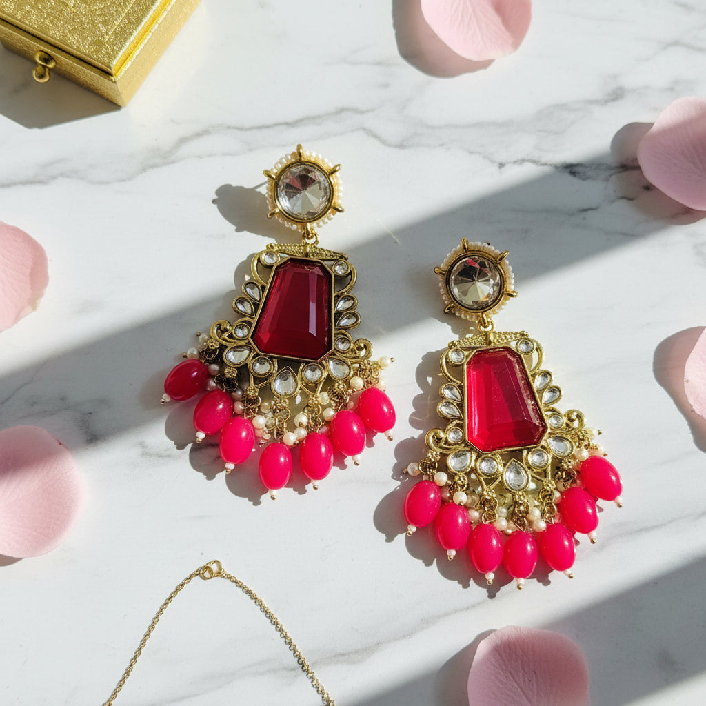 Rani Pink SWARA Jhumki