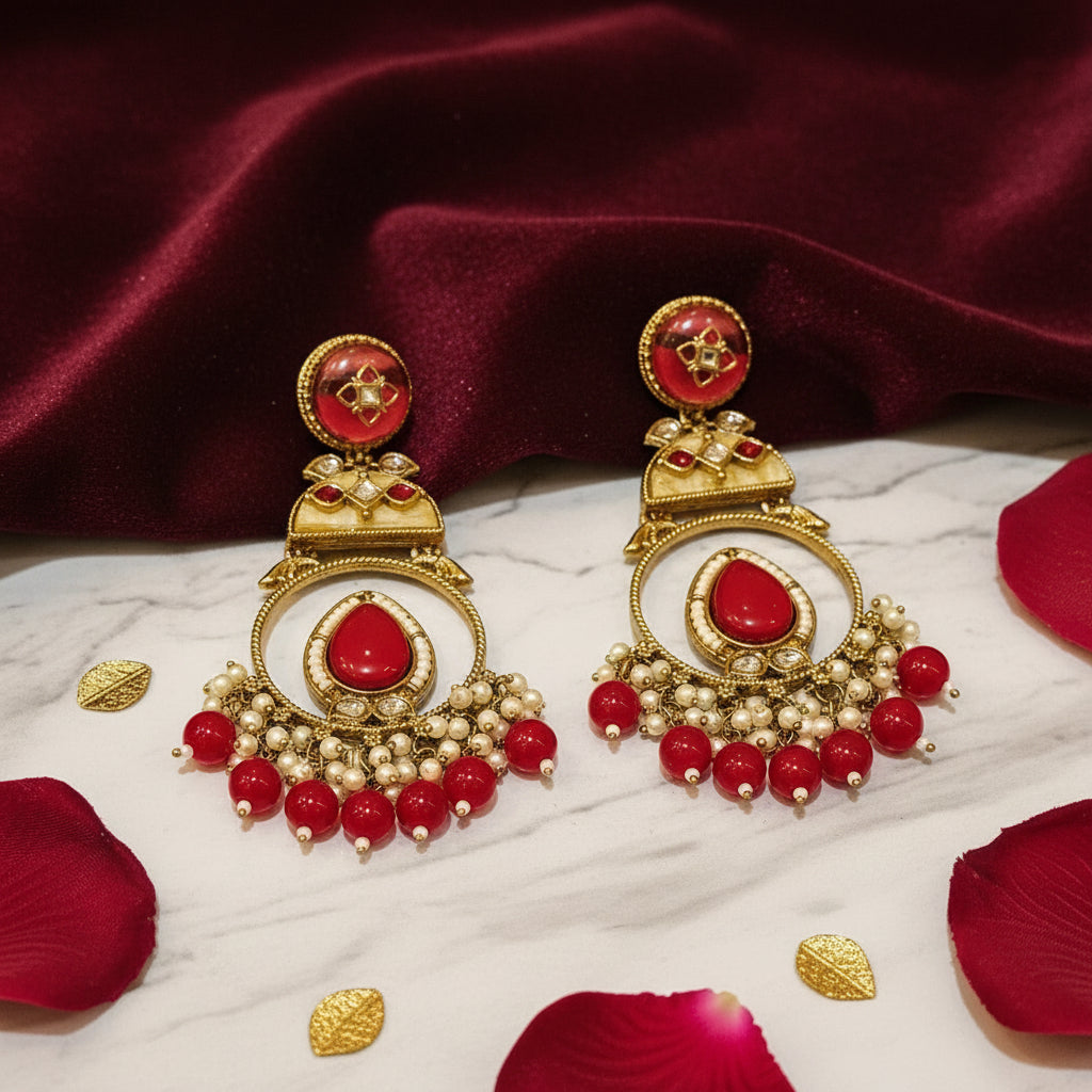 Rani Pink SUNDARI Chandbali