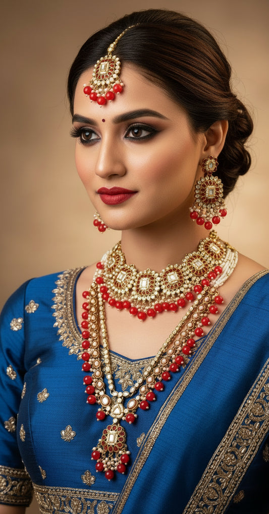 Red RAJASHREE Long Necklace set