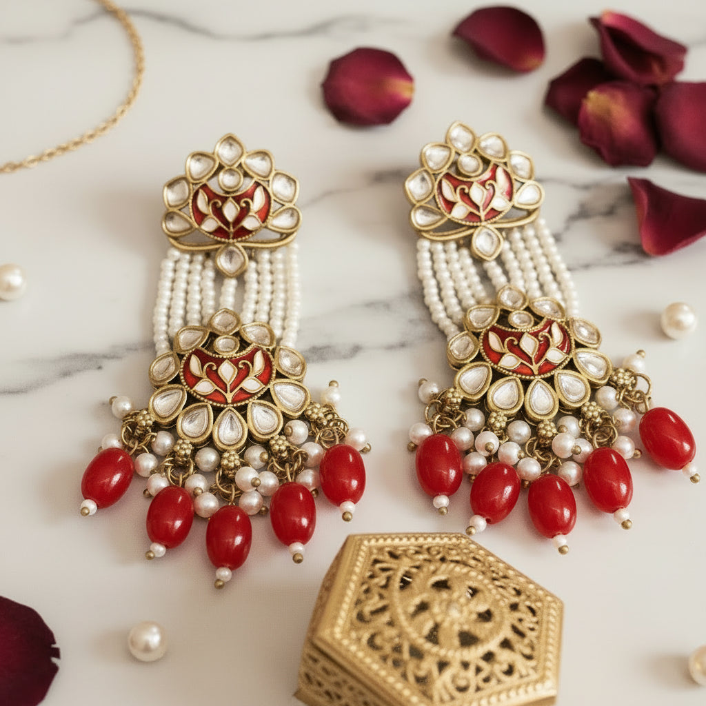 Red MEERA Jhumki