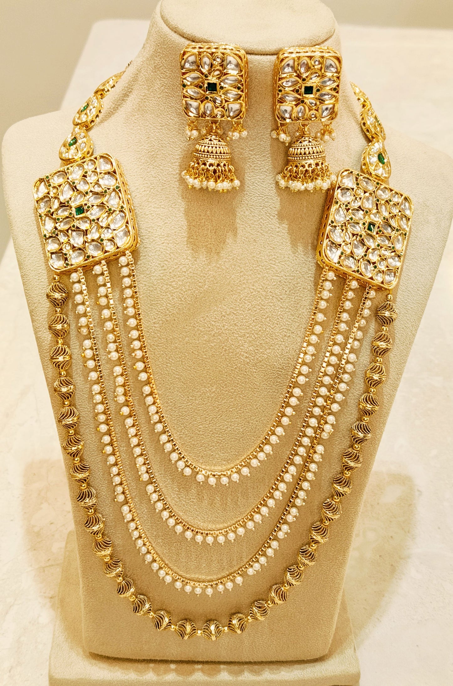 Emerland green Rani haar Long Necklace set