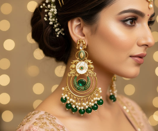 Emerland green CHITRANGI  Chandbali