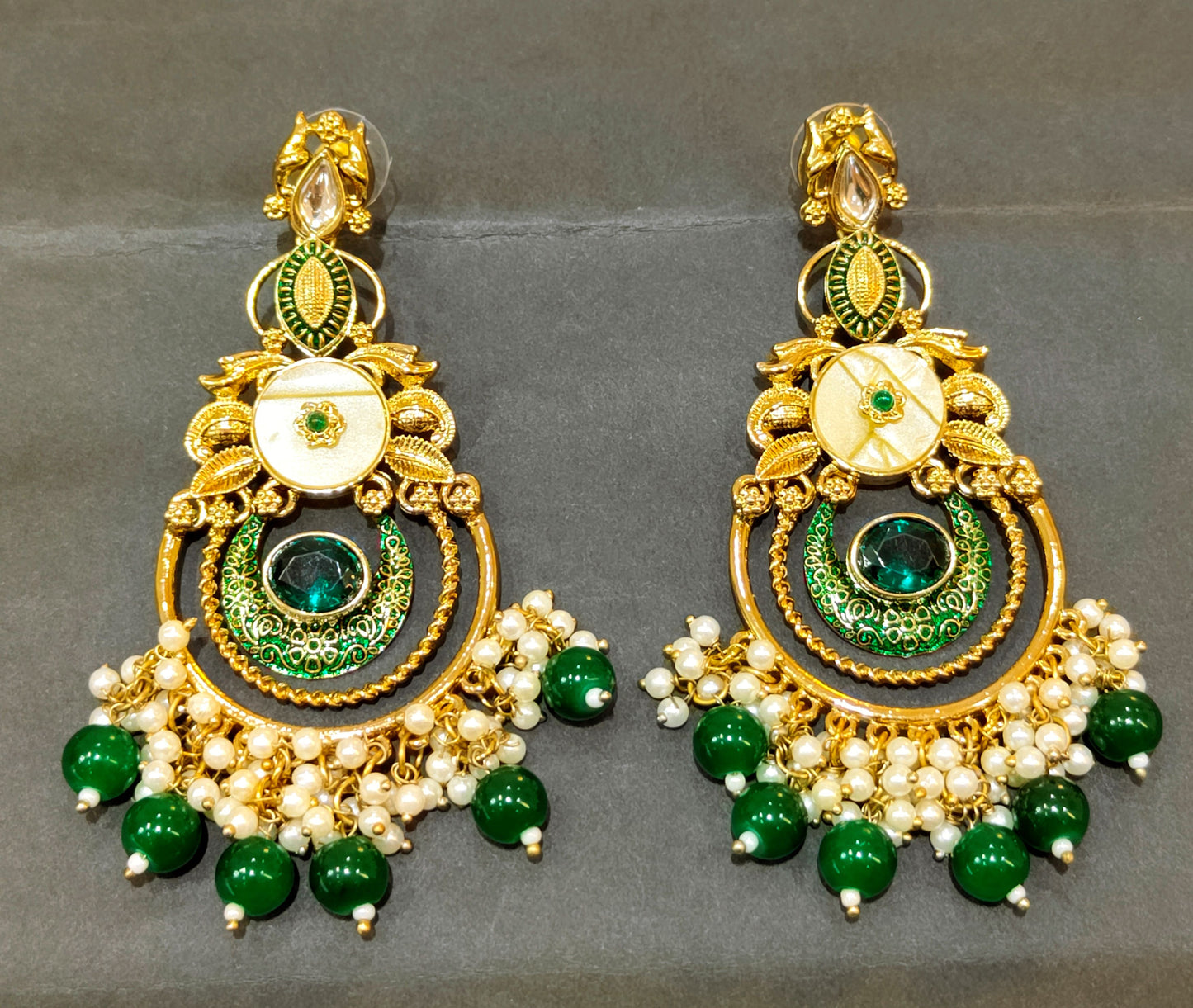 Emerland green CHITRANGI  Chandbali