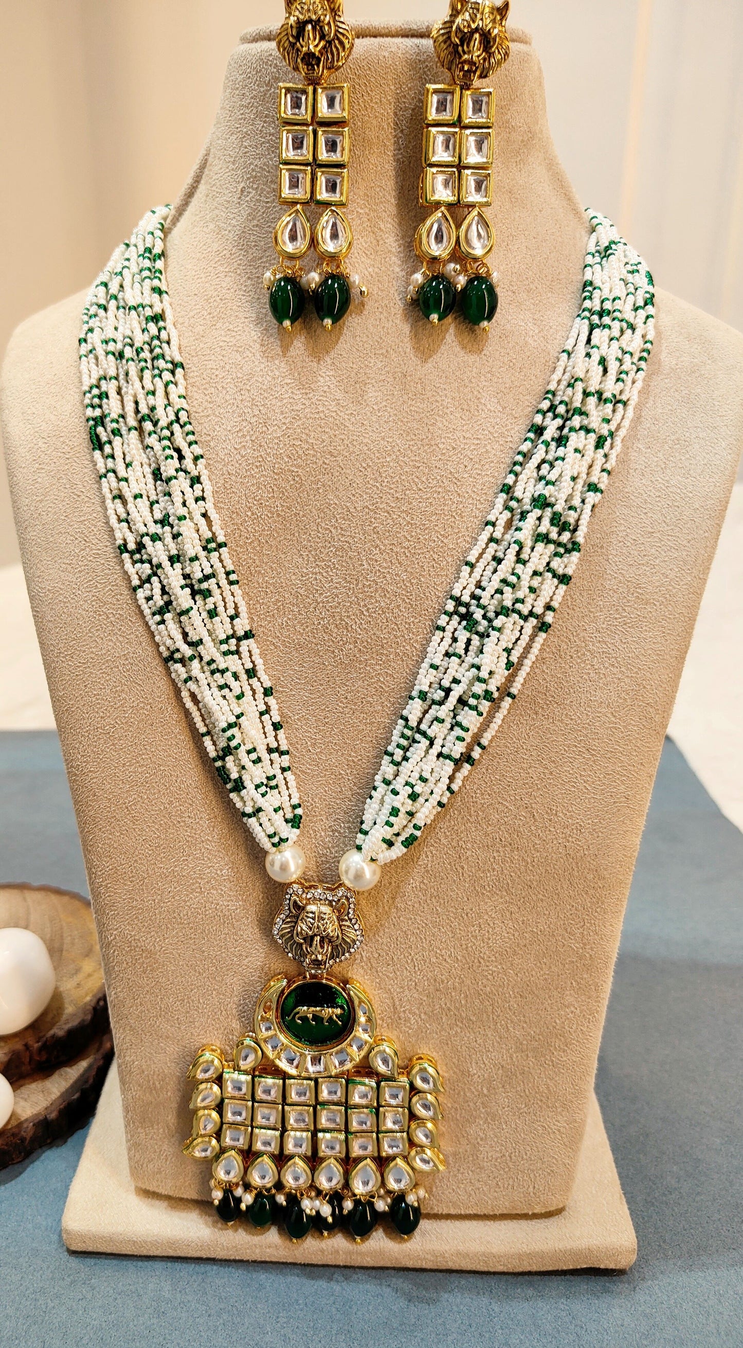 Emerland green Long Mastani Long Necklace set