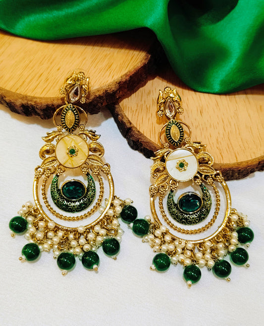 Emerland green CHITRANGI  Chandbali