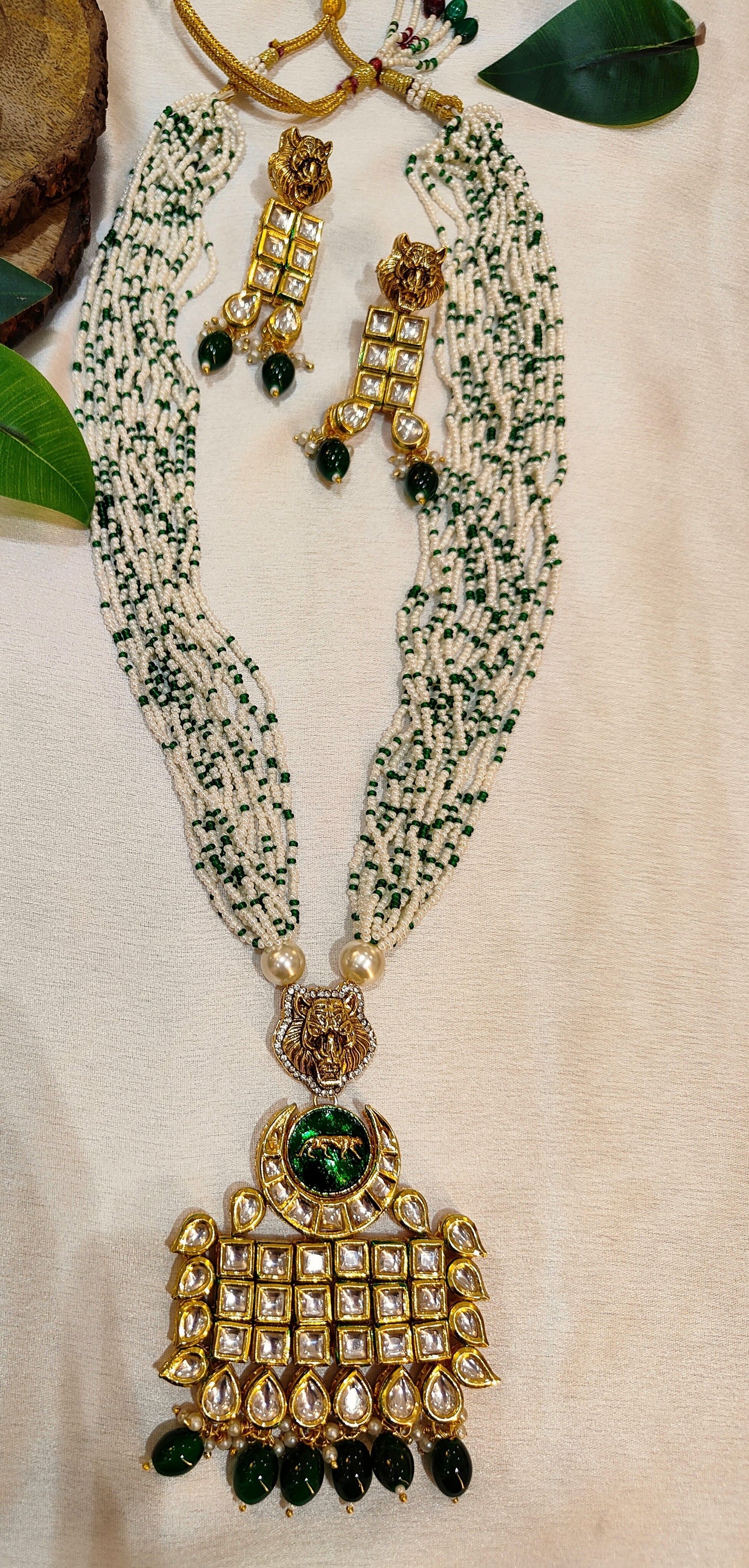 Emerland green Long Mastani Long Necklace set