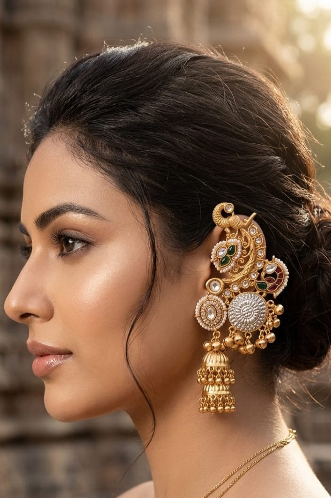 Gold Nazakat Earrcuff