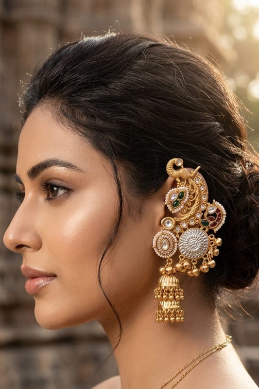 Gold Nazakat Earrcuff