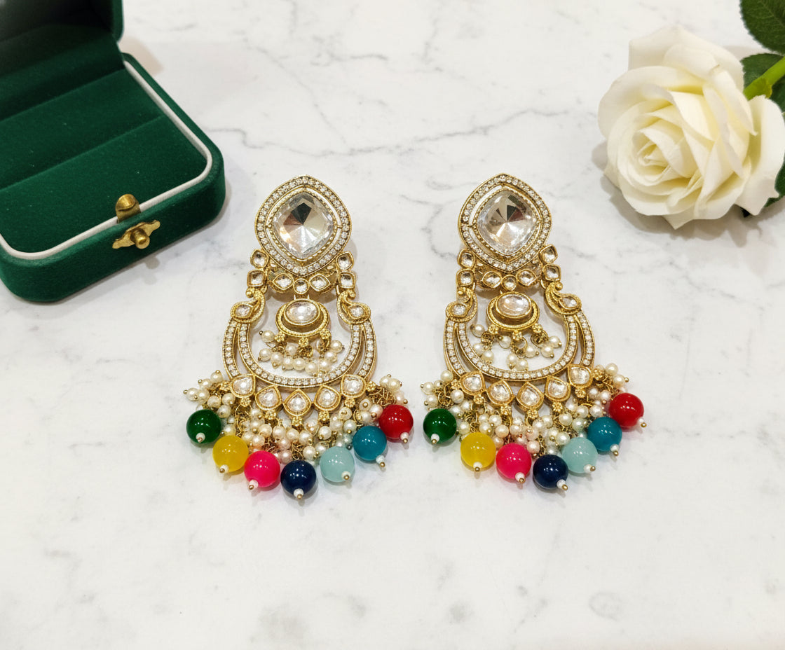 Multicolor Aarvi  Chandbali