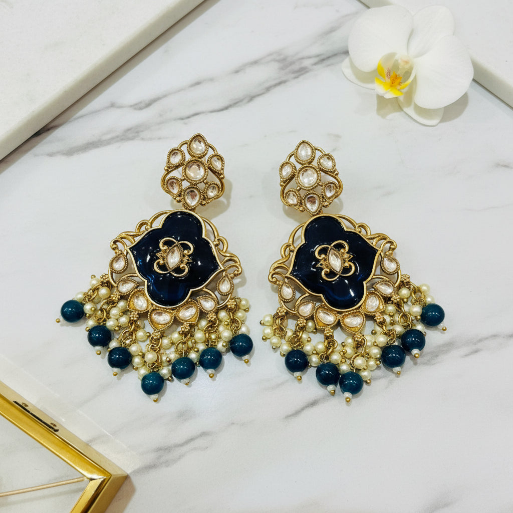 Navy Blue TANVI  jhumki