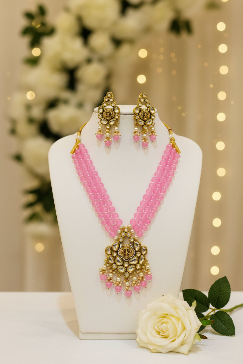 Pink SABYA Necklace set
