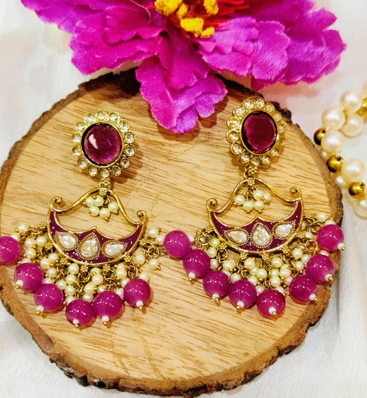 Purple SHUBHRA Chandbali