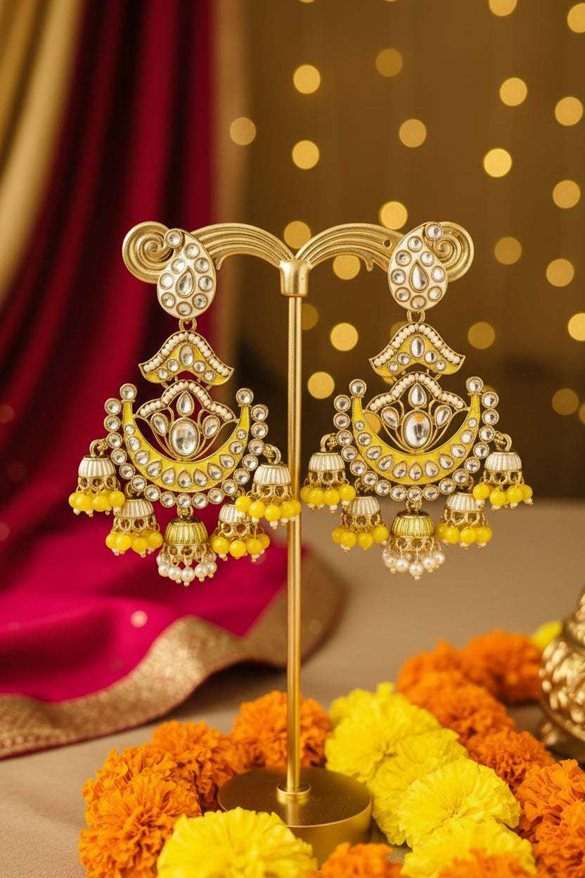 Yellow PALAK Chandbali